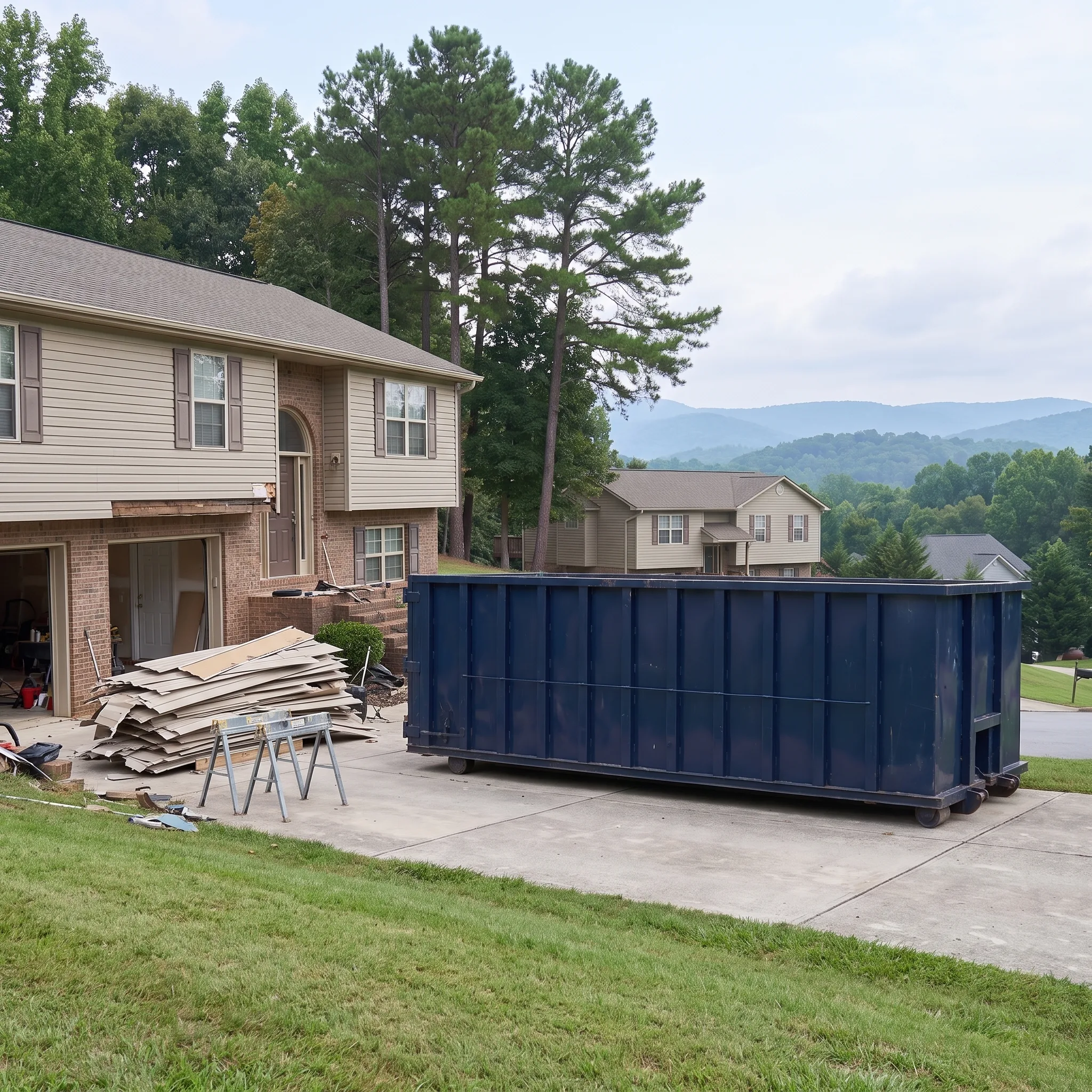Dumpster on a Stanly County, NC job site